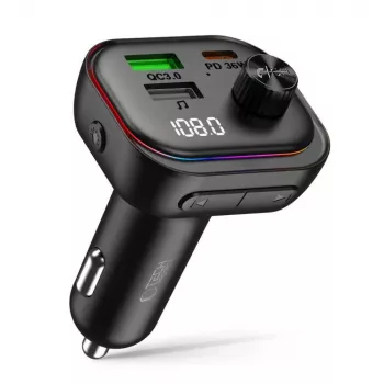 TECH-PROTECT CC07 Carregador de Automóvel 3 Portas PD 54W + Transmissor FM Bluetooth Preto