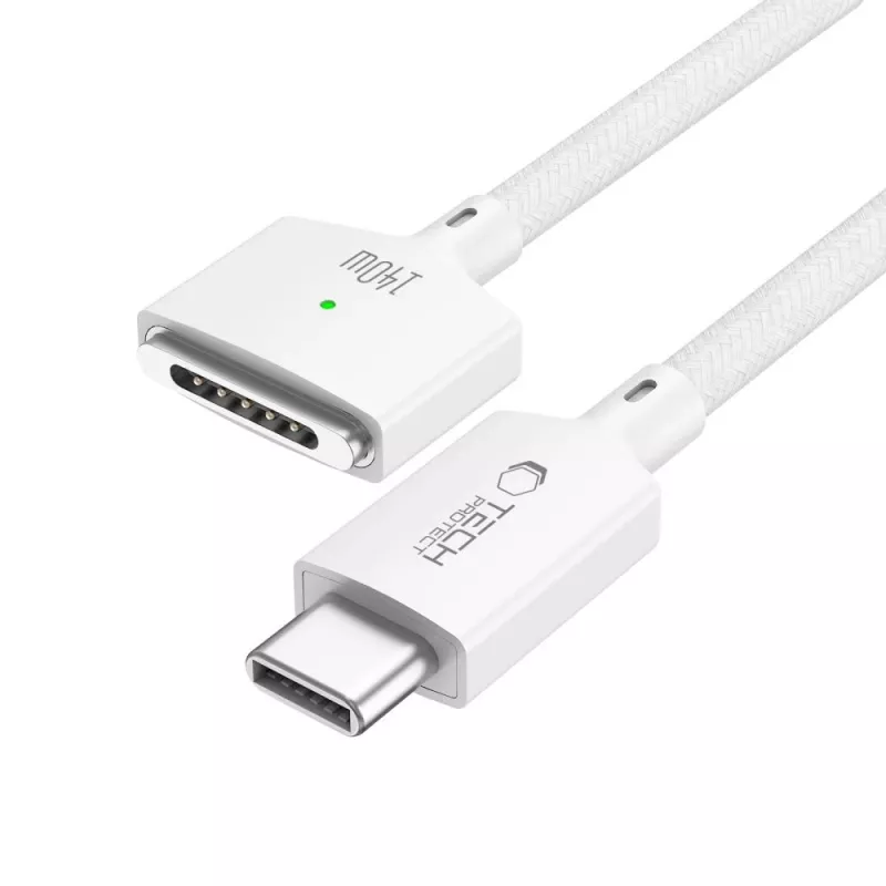 TECH-PROTECT MMC01 UltraBoost Cabo Magnético MacBook USB-C para MagSafe 3 140W 200cm Branco