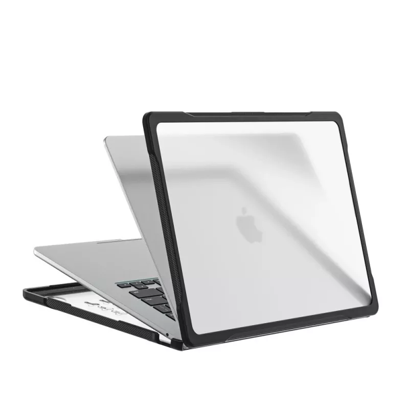Tech-Protect Velar Capa rígida para MacBook Air 15 M2-M5 2023-2026 Preto/Transparente mate