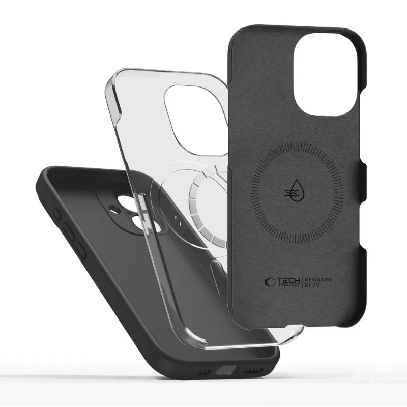 Tech-Protect Silicone Capa traseira MagSafe para iPhone 17 Preto