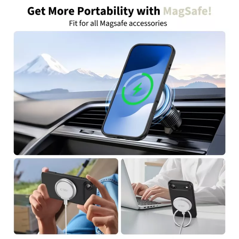Tech-Protect Silicone Capa MagSafe para Apple iPhone 17 Air - Preto