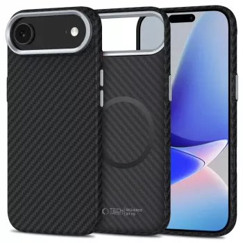 Tech-Protect Ion Carbon Capa MagSafe para iPhone 17 Air, Preto/Prateado