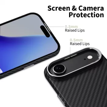 Tech-Protect Ion Carbon Capa MagSafe para iPhone 17 Air, Preto/Prateado