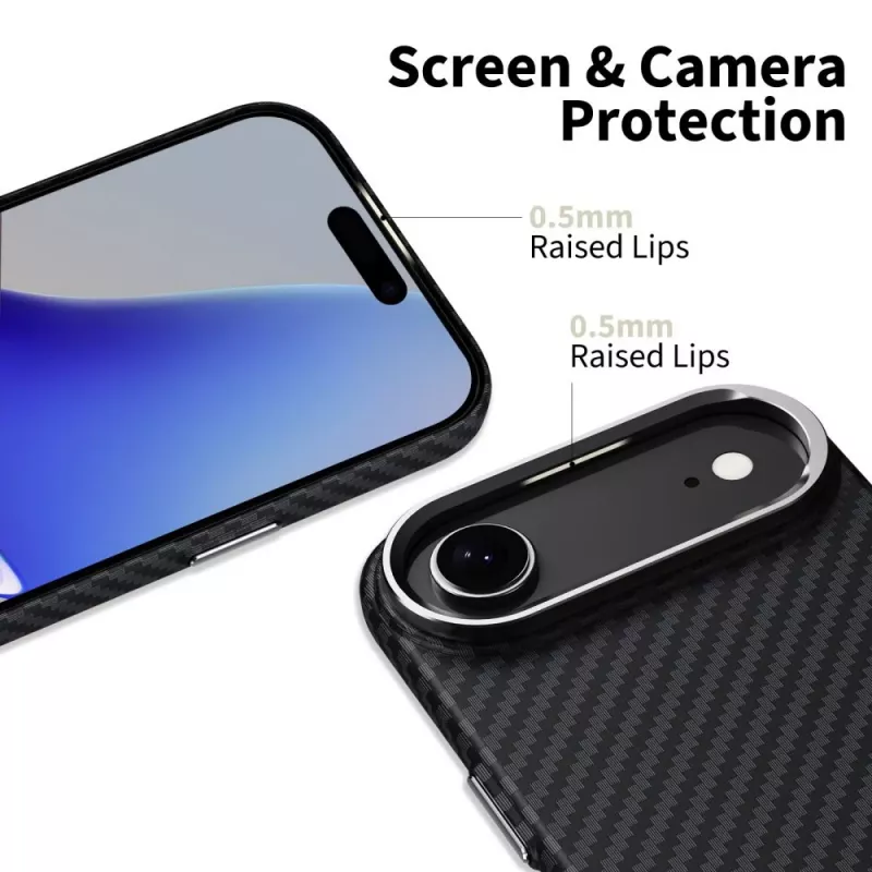 Tech-Protect Ion Carbon Capa MagSafe para iPhone 17 Air, Preto/Prateado