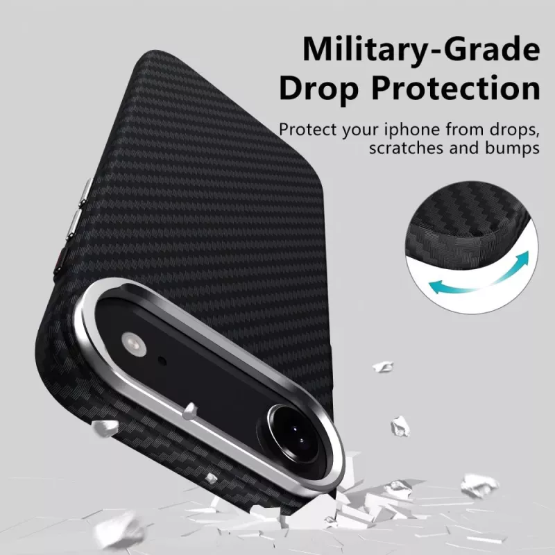 Tech-Protect Ion Carbon Capa MagSafe para iPhone 17 Air, Preto/Prateado