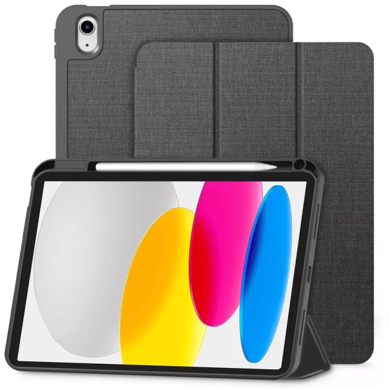Tech-Protect SC Pen Capa Canvas para iPad 10,9 polegadas (10.ª geração, 2022) / iPad 11 polegadas (2025) - Cinzento