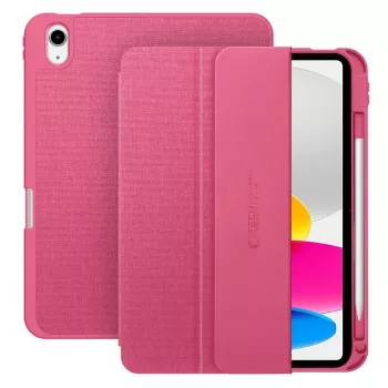 Tech-Protect SC Pen Capa tipo carteira Canvas para iPad 10,9 polegadas (10.ª geração 2022) / iPad Air 4/5 / iPad Pro 11 polegadas (1.ª-4.ª geração) - Magenta Bloom