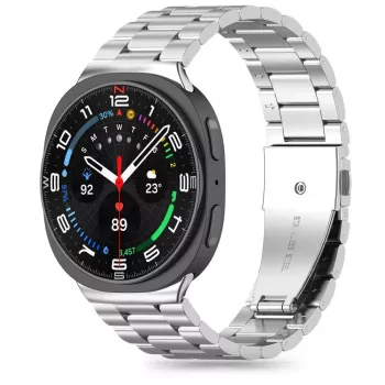 Tech-Protect Bracelete de aço inoxidável para Samsung Galaxy Watch 8 / Classic (40/44/46 mm) Prateado