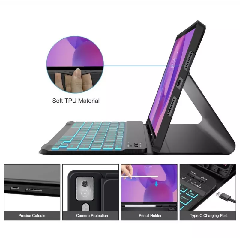 Tech-Protect SC Pen + Keyboard para Lenovo Idea Tab Pro / Pro MT 12.7 TB-373 Preto