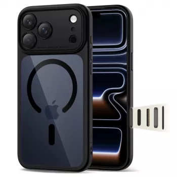 TECH-PROTECT MagPeak Capa Traseira MagSafe Hybrid para Apple iPhone 17 Pro Max, Preto/Transparente