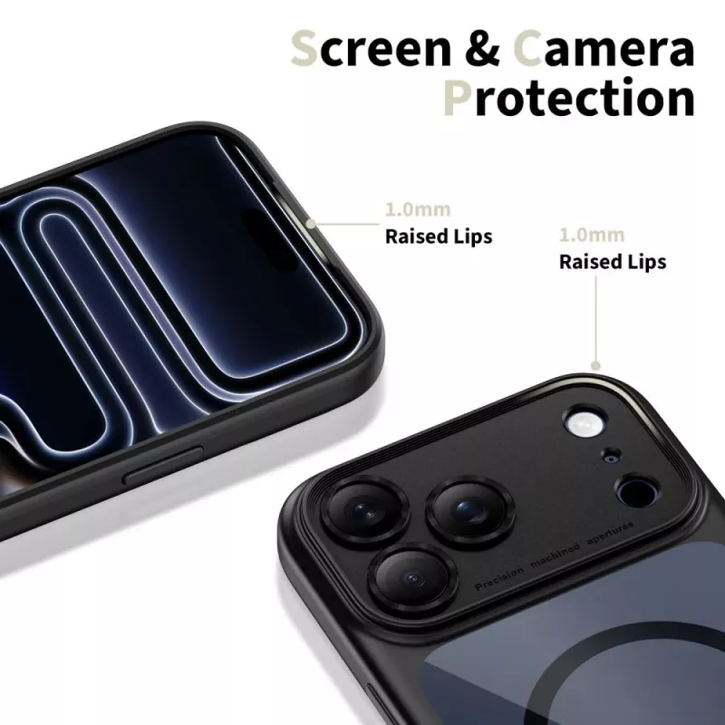 TECH-PROTECT MagPeak Capa Traseira MagSafe Hybrid para Apple iPhone 17 Pro Max, Preto/Transparente