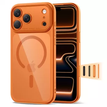 TECH-PROTECT MAGPEAK MAGSAFE CC IPHONE 17 PRO COSMIC ORANGE/TRANSPARENTE