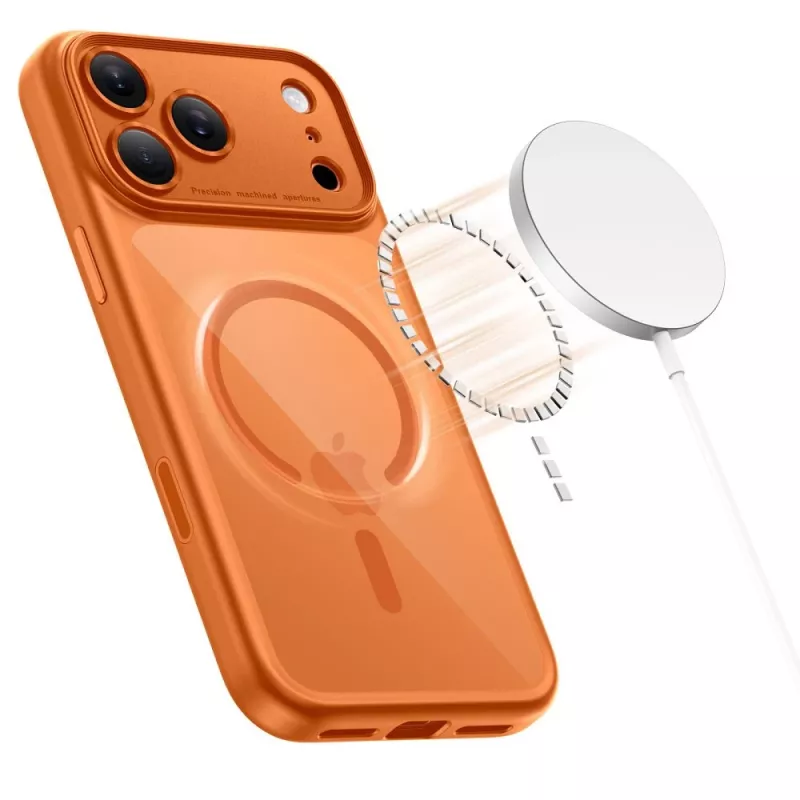 TECH-PROTECT MagPeak Capa MagSafe para iPhone 17 Pro Max, Cosmic Orange/Transparente