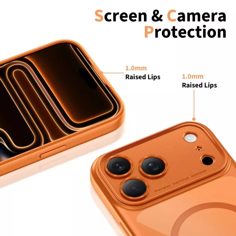 TECH-PROTECT MagPeak Capa MagSafe para iPhone 17 Pro Max, Cosmic Orange/Transparente