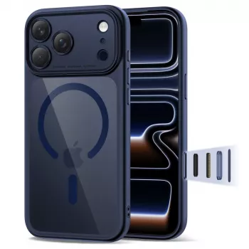 TECH-PROTECT MAGPEAK MAGSAFE CC IPHONE 17 PRO MAX DEEP BLUE/TRANSPARENTE