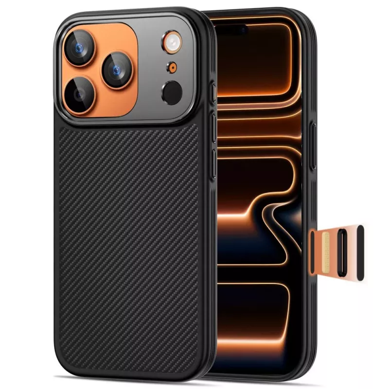 TECH-PROTECT KEVLAR ARAMID CC MAGSAFE IPHONE 17 PRO MAX PRETO