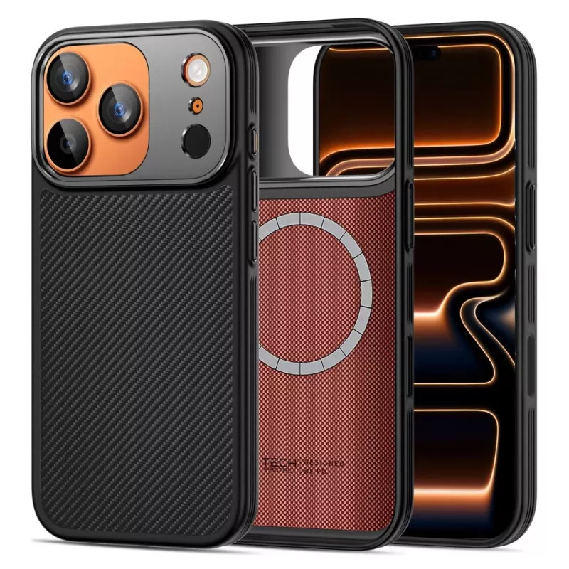TECH-PROTECT KEVLAR ARAMID CC MAGSAFE IPHONE 17 PRO MAX PRETO