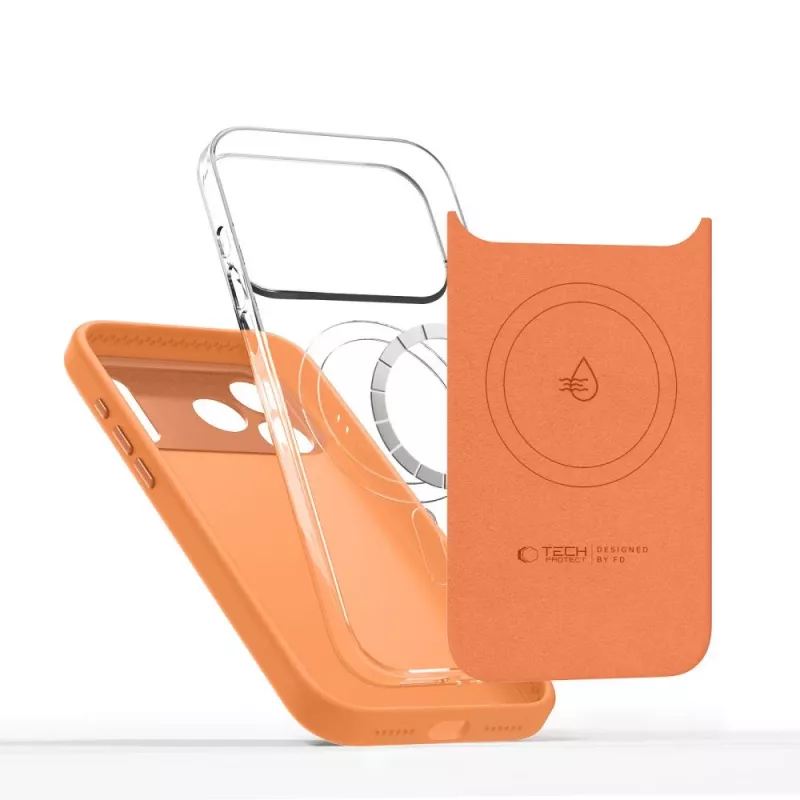 TECH-PROTECT UNIQ MagSafe iPhone 17 Pro Capa Traseira Laranja Cósmico