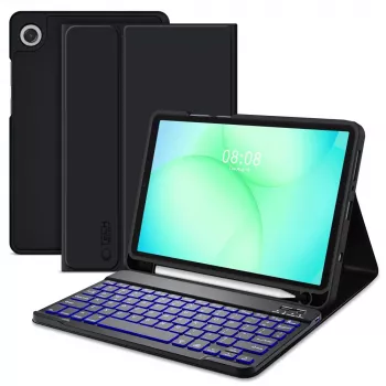 Tech-Protect SC PEN + KB Capa para Samsung Galaxy Tab A9 / A11 8,7 polegadas X110 / X115 / X133 / X135, Preto