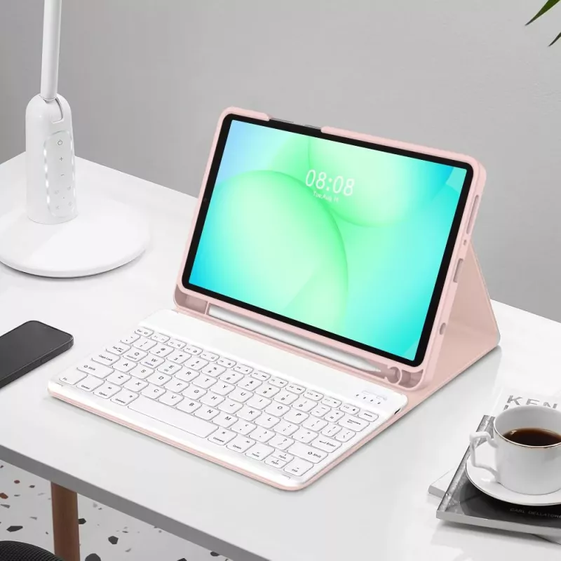 TECH-PROTECT SC Pen + Keyboard para Samsung Galaxy Tab A9 / A11 8.7 X110 / X115 / X133 / X135, Rosa