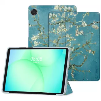 Tech-Protect Smart Case para Samsung Galaxy Tab A9+/A11+ - Padrão de Flores de Cerejeira Sakura