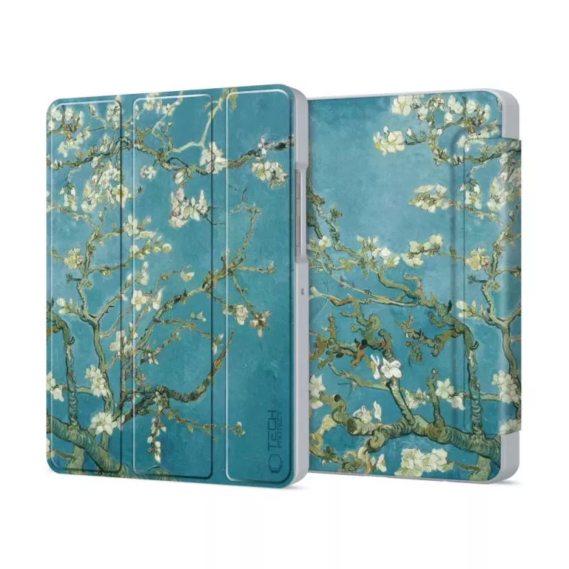 Tech-Protect Smart Case para Samsung Galaxy Tab A9+/A11+ - Padrão de Flores de Cerejeira Sakura