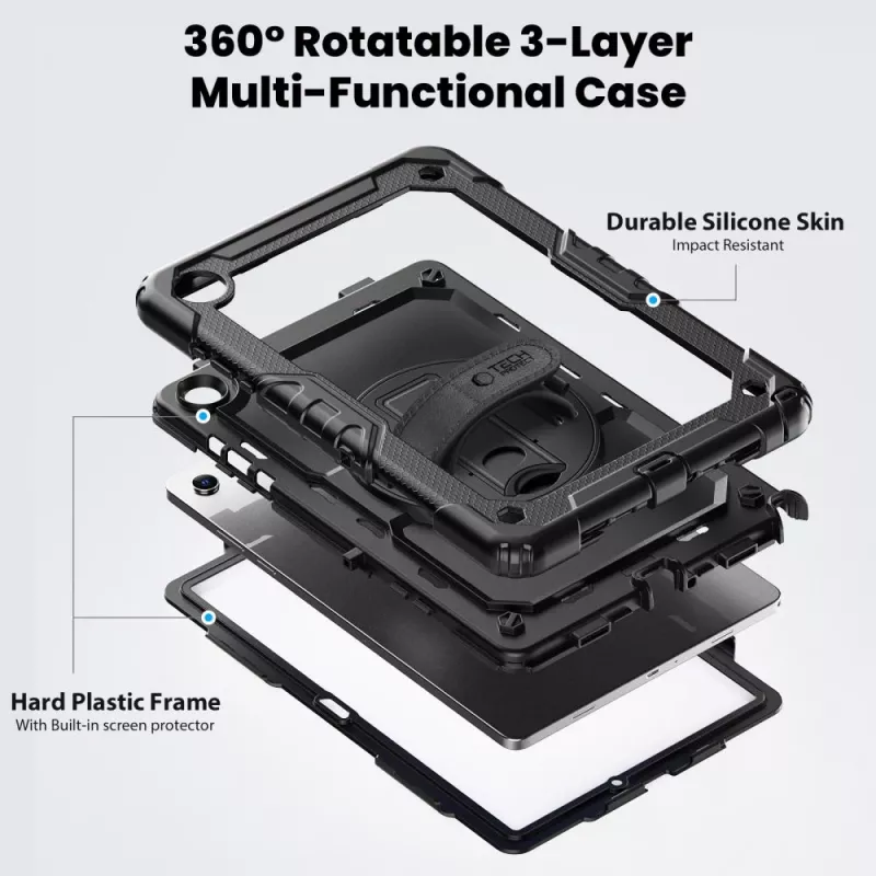 Tech-Protect Solid Case para Samsung Galaxy Tab A9+ / A11+ PLUS 11.0 X210 / X215 / X216 / X230 / X235 / X236, Preto