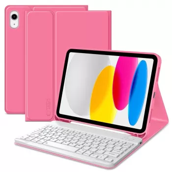 Tech-Protect SC Pen + Keyboard Capa para iPad 10,9 Polegadas (10.ª Geração, 2022) / 11 Polegadas (2025) - Magenta