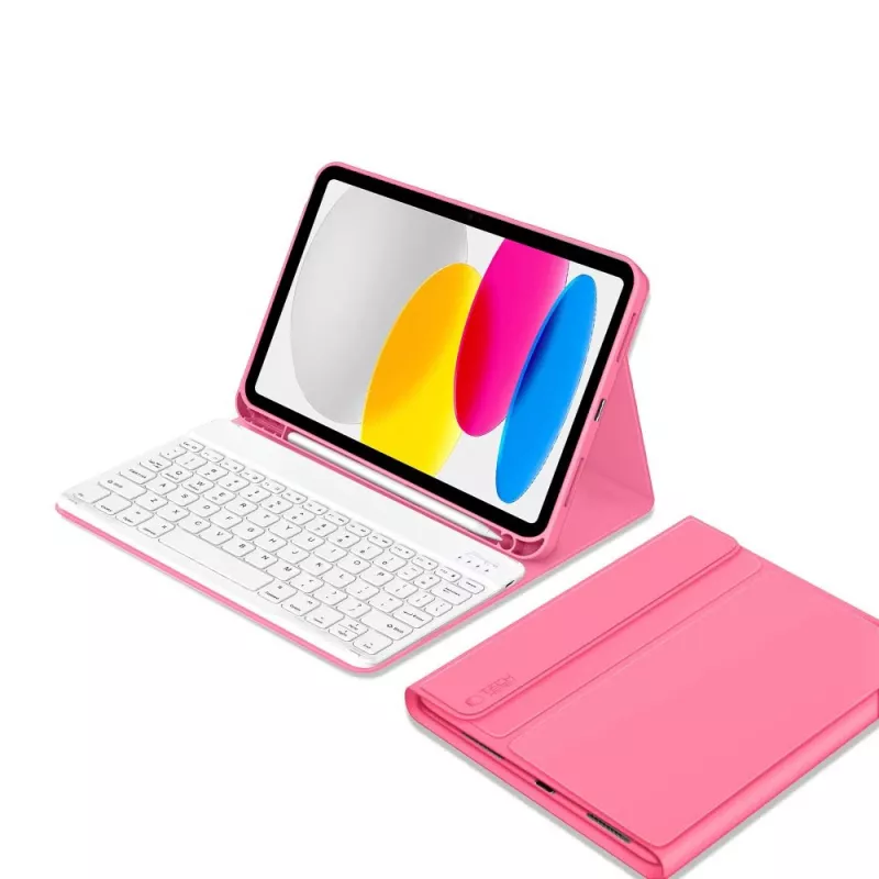 Tech-Protect SC Pen + Keyboard Capa para iPad 10,9 Polegadas (10.ª Geração, 2022) / 11 Polegadas (2025) - Magenta