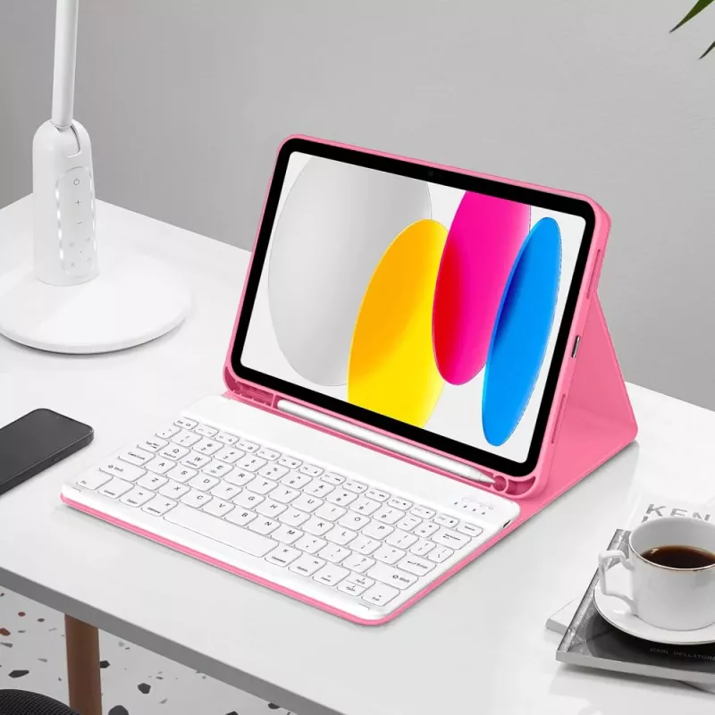 Tech-Protect SC Pen + Keyboard Capa para iPad 10,9 Polegadas (10.ª Geração, 2022) / 11 Polegadas (2025) - Magenta