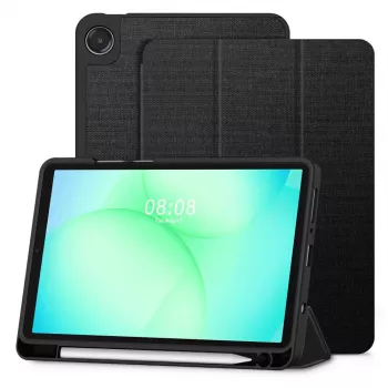 Tech-Protect SC PEN Canvas Capa para Samsung Galaxy Tab A9 / A11 8,7 Polegadas X110 / X115 / X133 / X135, Preto