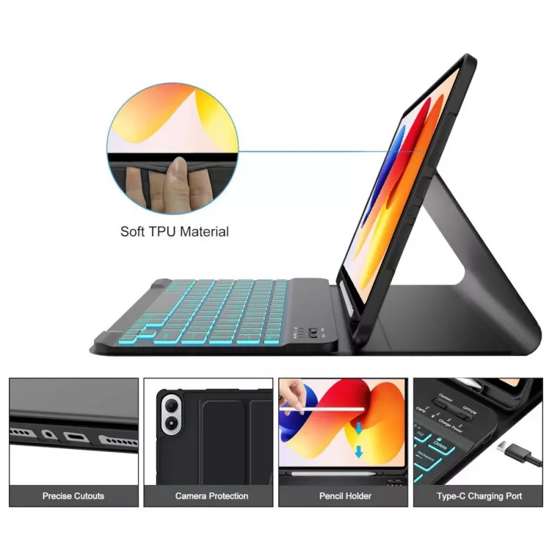 Tech-Protect SC PEN + KB para Xiaomi Poco Pad M1 / Redmi Pad 2 Pro 12.1 Preto