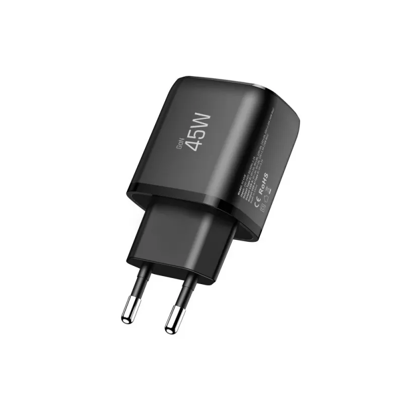 TECH-PROTECT NCA45W-GAN Carregador de rede de 2 portas PD 45W / QC3.0 preto