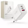 TECH-PROTECT NCA65W-GAN Carregador de rede de 3 portas PD 65W / QC3.0 branco