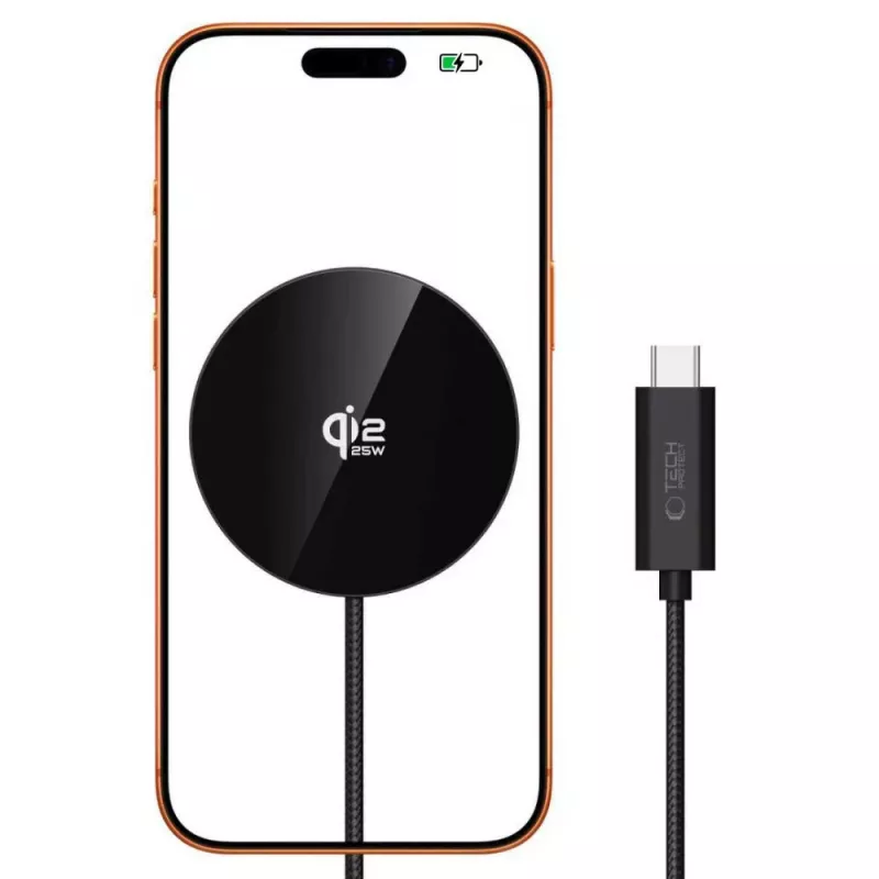 TECH-PROTECT A50 Carregador sem fios magnético MagSafe 25W Qi2.2 preto