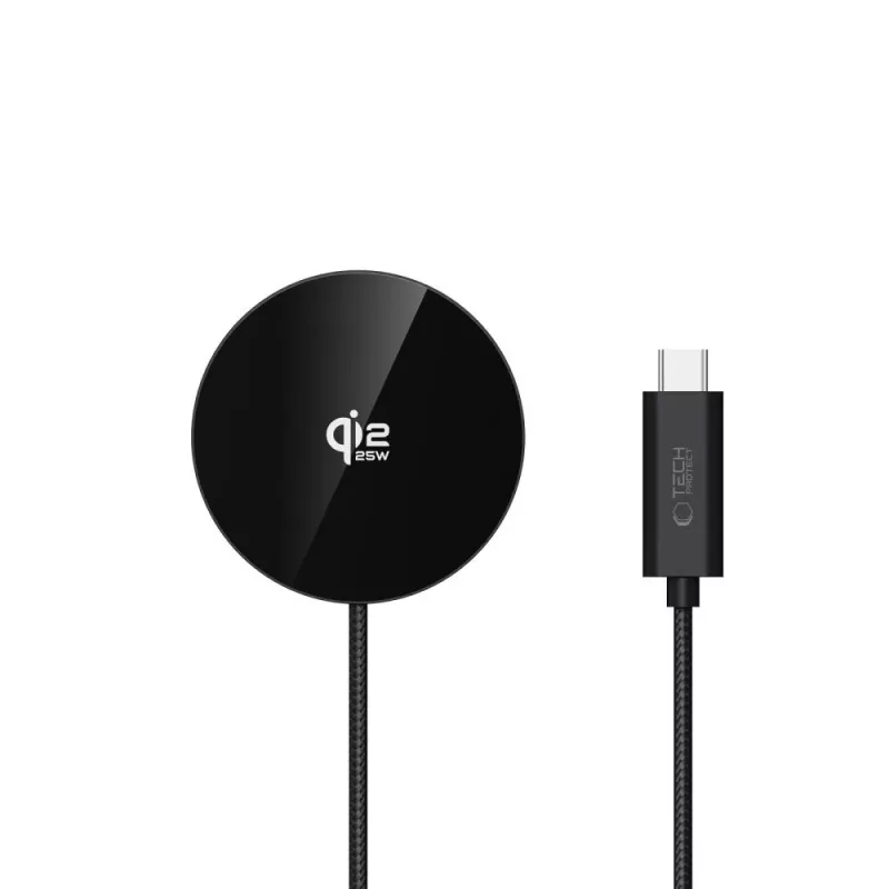 TECH-PROTECT A50 Carregador sem fios magnético MagSafe 25W Qi2.2 preto