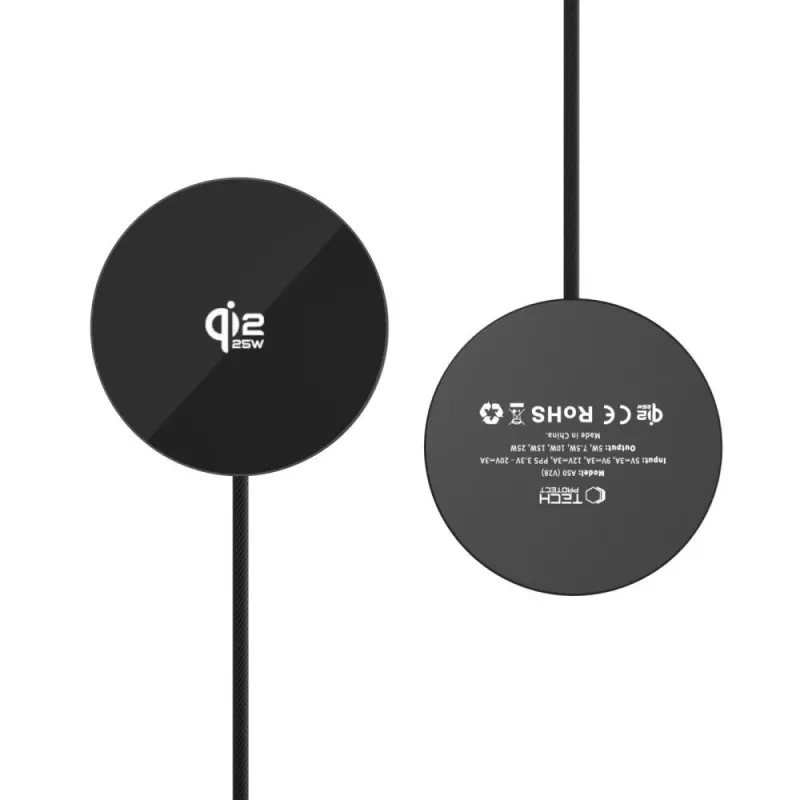 TECH-PROTECT A50 Carregador sem fios magnético MagSafe 25W Qi2.2 preto