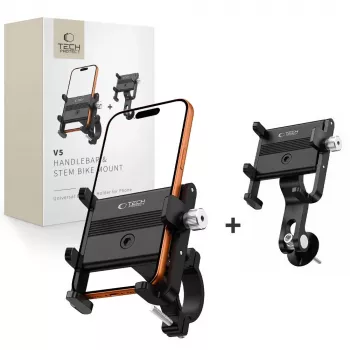 TECH-PROTECT V5 Suporte universal para bicicleta de guiador e avanço preto