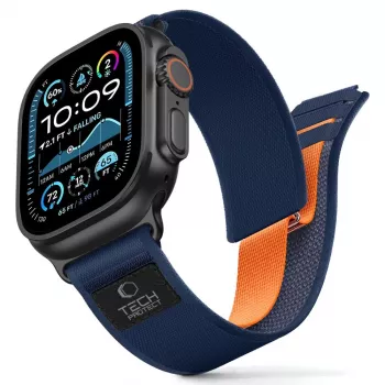 TECH-PROTECT NYLON ELITE APPLE WATCH 8 / 9 / 10 / 11 / SE / ULTRA (44 / 45 / 46 / 49 MM) azul-marinho/laranja