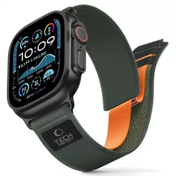 TECH-PROTECT NYLON ELITE APPLE WATCH 8 / 9 / 10 / 11 / SE / ULTRA (44 / 45 / 46 / 49 MM) verde/laranja