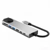 TECH-PROTECT HB09 Adaptador hub 8 em 1 USB-C para USB-A 3.0, USB-C 3.0, HDMI 4K 60Hz, SD/TF, PD 100W, RJ45 Gigabit Ethernet, cinzento espacial