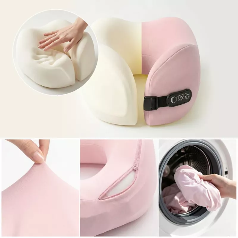 TECH-PROTECT COMFORTREST Almofada de pescoço de viagem rosa
