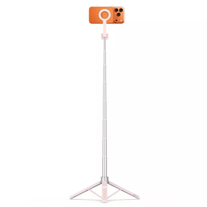 TECH-PROTECT L10S Pau de selfie com tripé MagSafe Bluetooth rosa/cinzento