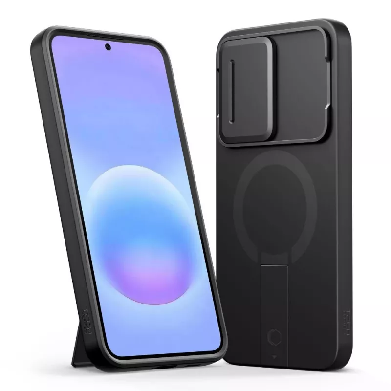 TECH-PROTECT Kevlar Aura Capa MagSafe para Samsung Galaxy A57, preto/laranja