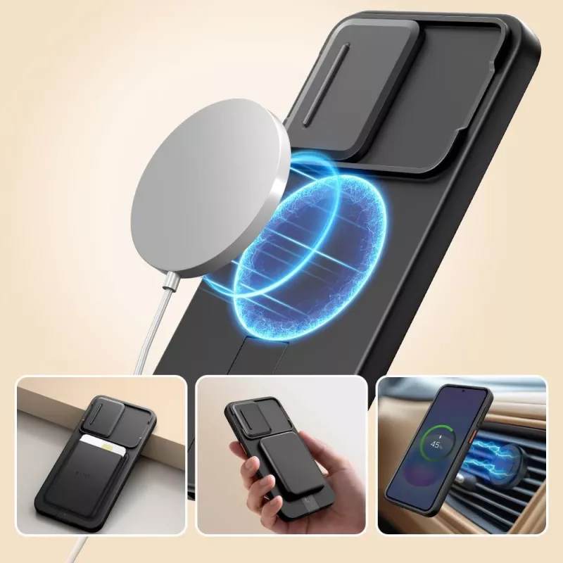 TECH-PROTECT Kevlar Aura Capa MagSafe para Samsung Galaxy A57, preto/laranja