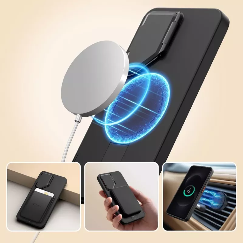 Capa TECH-PROTECT Kevlar Aura MagSafe para Samsung Galaxy S26, preto/laranja