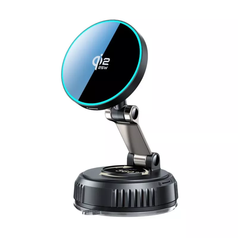 TECH-PROTECT V8 suporte magnético MagSafe para para-brisas e painel do carro, carregador sem fios 25 W Qi2.2, preto