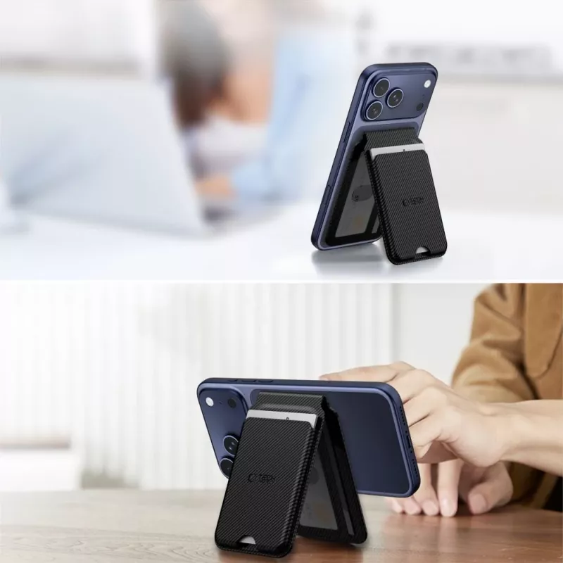 TECH-PROTECT MAGWALLET STAND MAGSAFE suporte universal magnético para cartões carbono