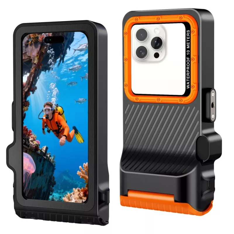TECH-PROTECT IPX8 PRO capa universal à prova de água para mergulho preto/laranja