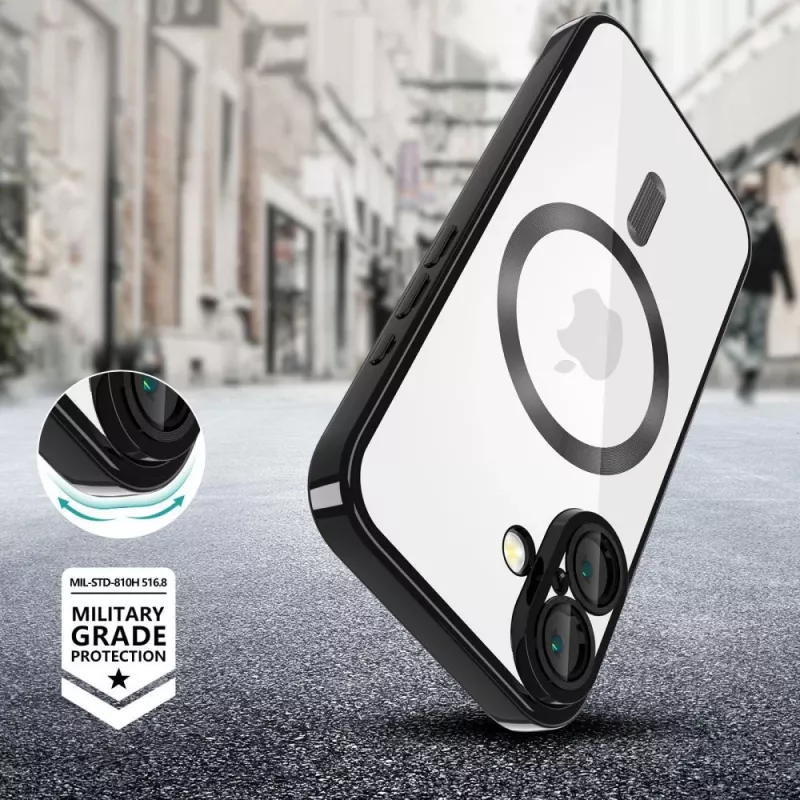 Tech-Protect MagFlex MagSafe iPhone 16E preto brilhante